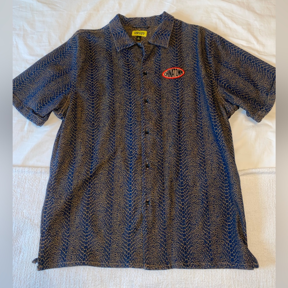Chinatown market alligator skin button up